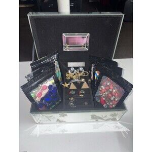 Mystery Mirrored Jewelry Box With Luxury Vintage Jewelry Necklaces/Earrings etc